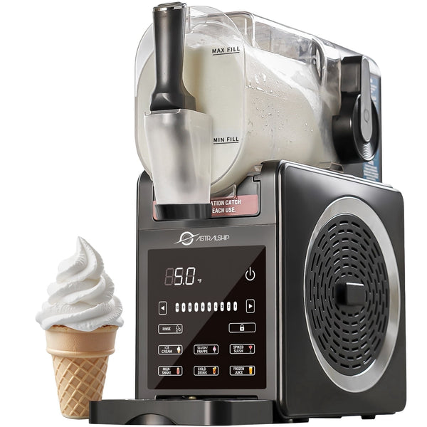 Astralship Slushie Machine with Soft Serve Ice Cream Mode, 200W Slushy Maker for Home Frozen Drink Maker with 7 Presets, Auto Rinse, Low-Sugar & Alcohol Alerts – for Slush, Milkshakes, Margaritas
